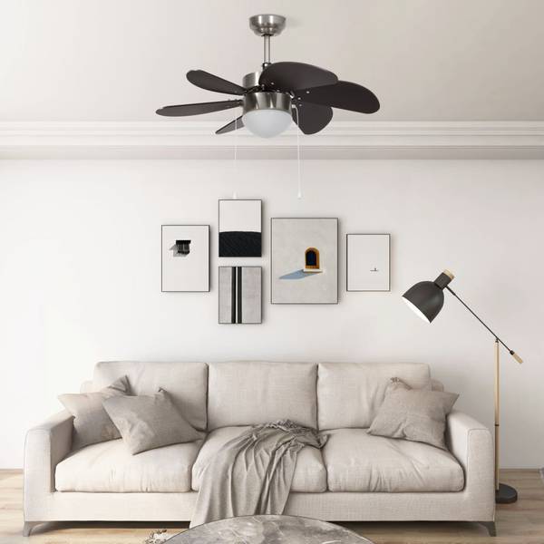 Ventilateur de plafond 3006465 Marron - Chrome - 76 x 43 x 76 cm