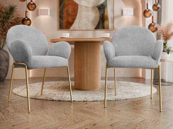 Armlehnstuhl Muz DC-1261/GL 2er-Set Grau