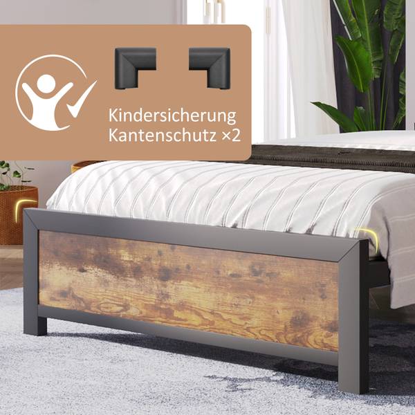 Einzelbett Ikkiel Schwarz - Metall - 100 x 95 x 220 cm
