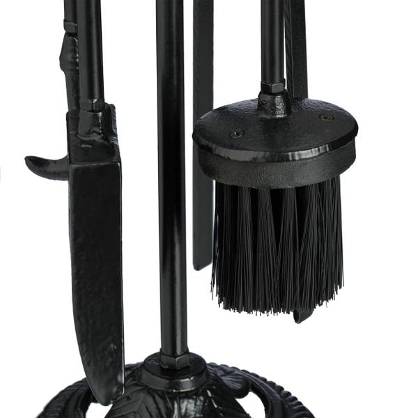 5-teiliges Kaminbesteck Gusseisen Schwarz - Gusseisen - 18 x 51 x 18 cm