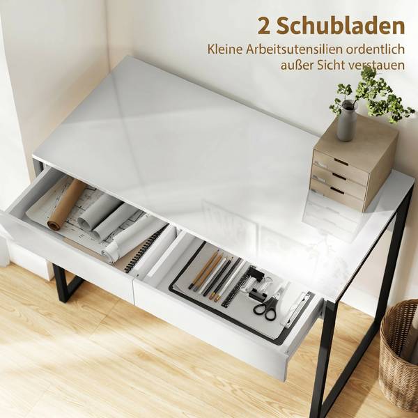 Schreibtisch 836-633V00BK Schwarz - Weiß