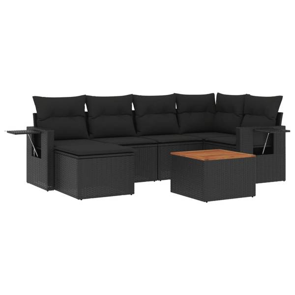 Garten-Lounge-Set 3035765 (7-teilig) Schwarz