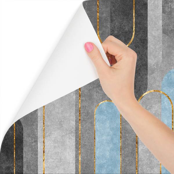 Vlies-Fotobehang ABSTRACTIE Glamour blauw - 300 x 210 x 210 cm