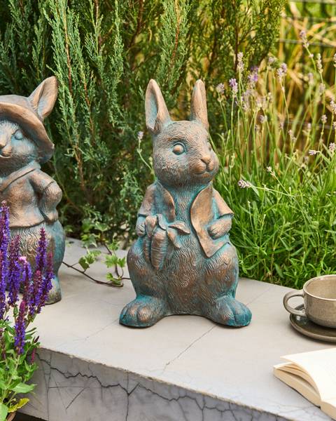 Gartenfigur TONDON Blau - Braun - Metall - 21 x 37 x 18 cm