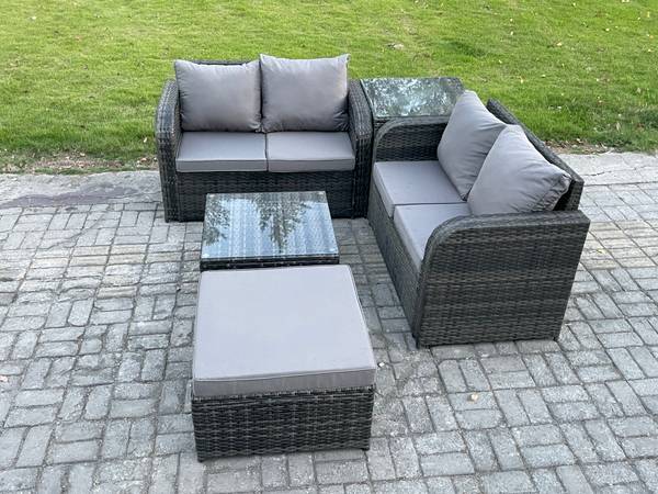 Gartenmöbel im Freien M(5er-Set) Grau - Webstoff - 124 x 79 x 67 cm