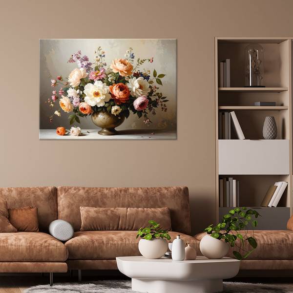 Wandbild Blumenstrauß 60 x 40 cm