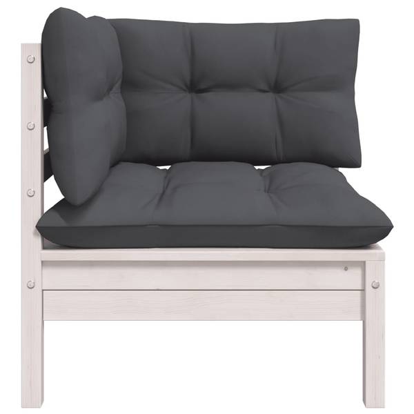 Salon de jardin 3012138-9 (lot de 3) Blanc - Pin - 63 x 62 x 63 cm