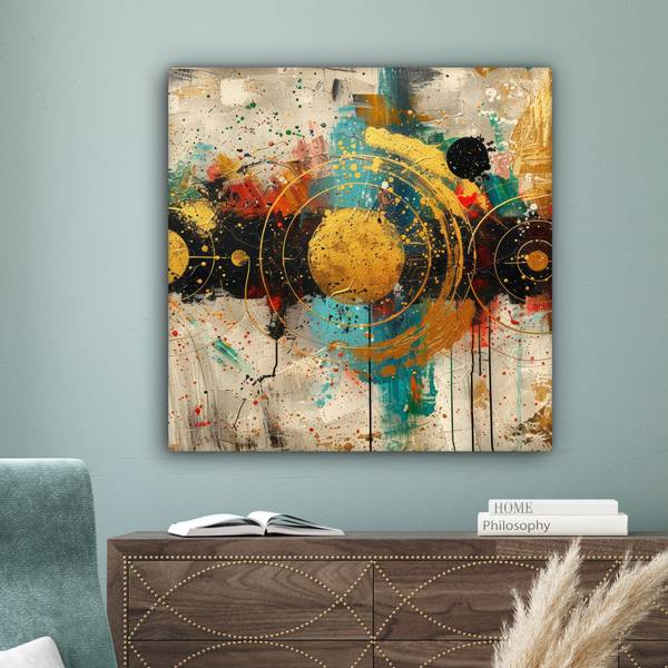 TABLEAU SUR TOILE Cercles 90 x 90 cm