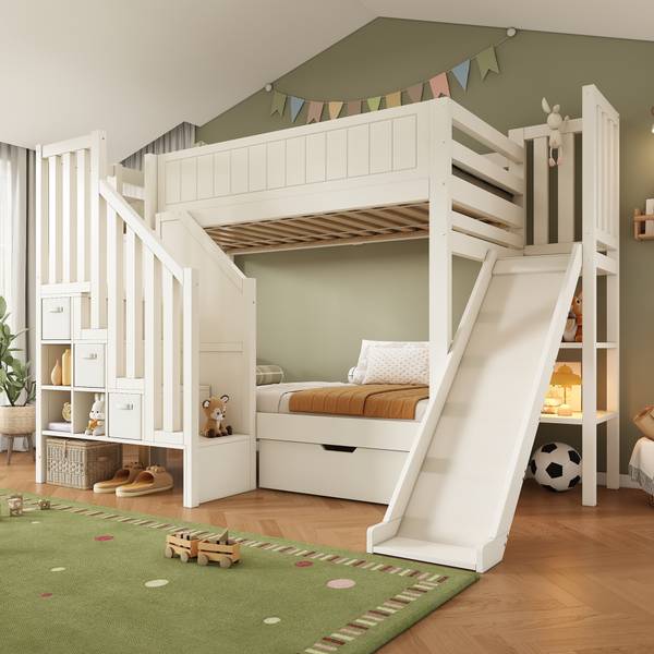 Etagenbett LucyFuny Ⅰ Weiß - Holzwerkstoff - 166 x 162 x 245 cm