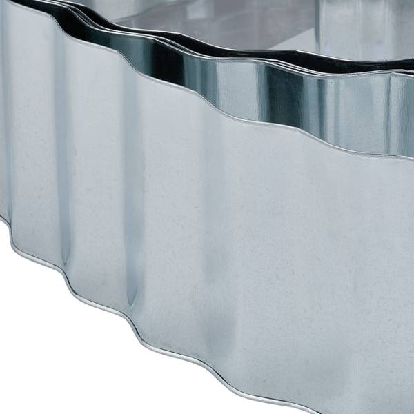 Rasenkante 12m aus Metall Schwarz - Silber - Eisen - 1200 x 16 x 1 cm