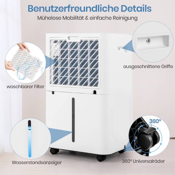 Luftentfeuchter QE32757PQ-ITDE Weiß - Kunststoff - 24 x 50 x 31 cm