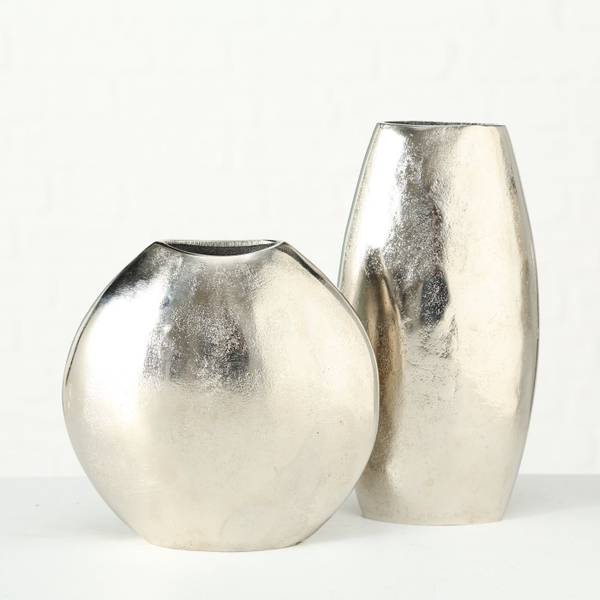 Vase FLAIRE Silber - Metall - 6 x 22 x 17 cm