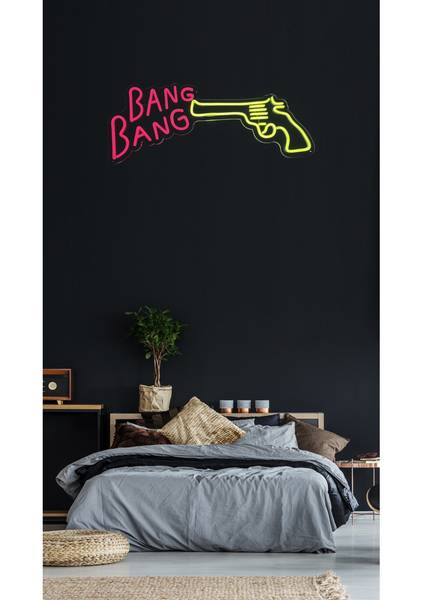 LED Neon Schild Bang Kunststoff - 34 x 70 x 2 cm