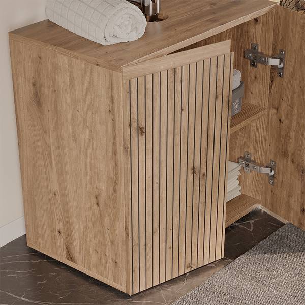Waschbeckenunterschrank Takumi 58460 Braun - Holzwerkstoff - 60 x 58 x 35 cm