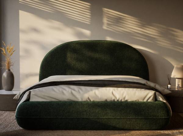 Polsterbett Koji Dunkelgrün - Liegefläche Breite: 140 cm