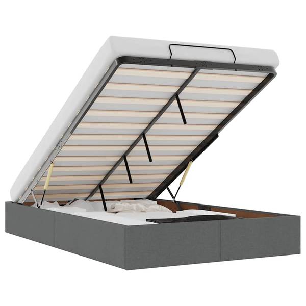 Ottomaanse Bedframe 3043717 donkergrijs - Breedte: 120 cm