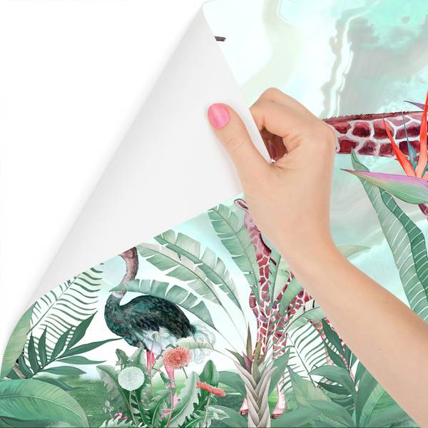 Papier Peint Animaux Sauvages Plantes 90 x 60 x 60 cm