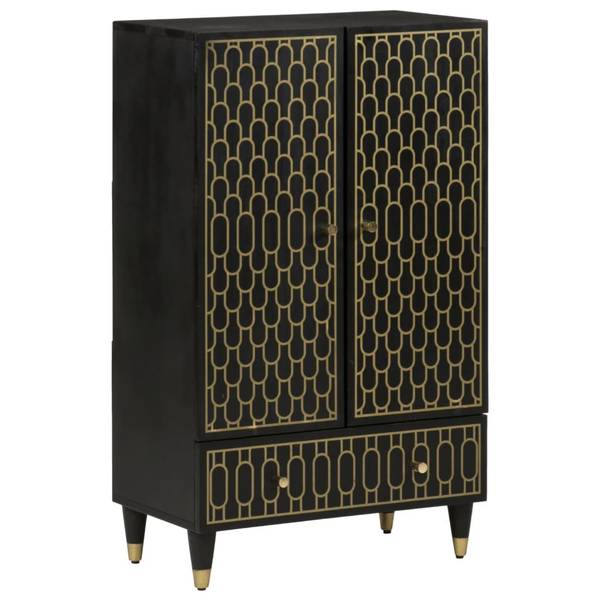 Highboard DE2775 Schwarz - Massivholz - 33 x 100 x 60 cm
