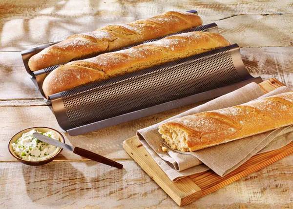 Baguetteblech Laib und Seele Silber - Metall - 22 x 1 x 35 cm