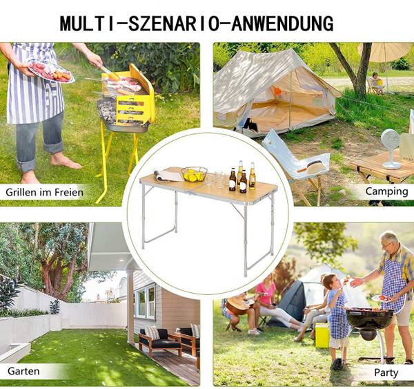 Campingtisch Adrian Eiche Hell Dekor