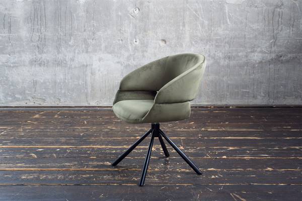 Chaise de salle à manger LARA Vert foncé