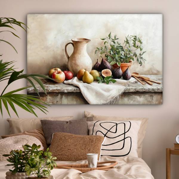 CANVAS SCHILDERIJ Fruit bruin - katoen - 140 x 90 x 2 cm