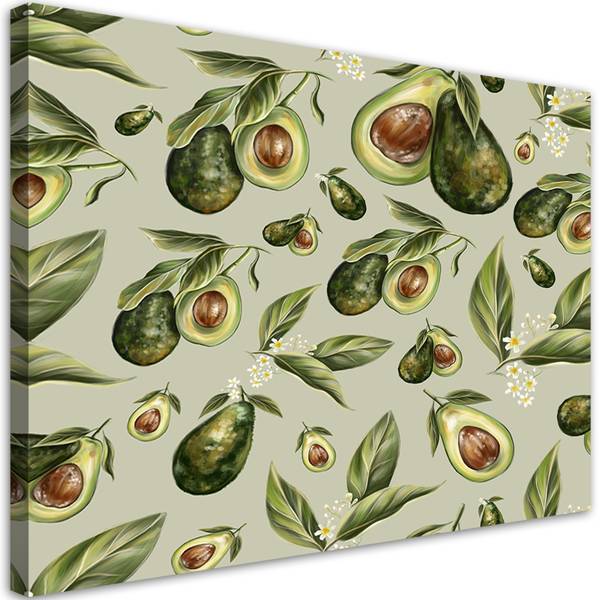 Wandbild avocado-hälften 60 x 40 cm