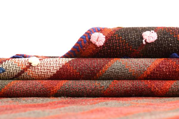 Tapis Jajim CXIII Rouge - Laine - 138 x 1 x 204 cm