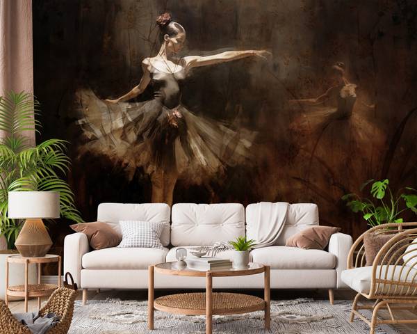 Fototapete BALLERINAS Abstraktion Retro 450 x 300 x 300 cm