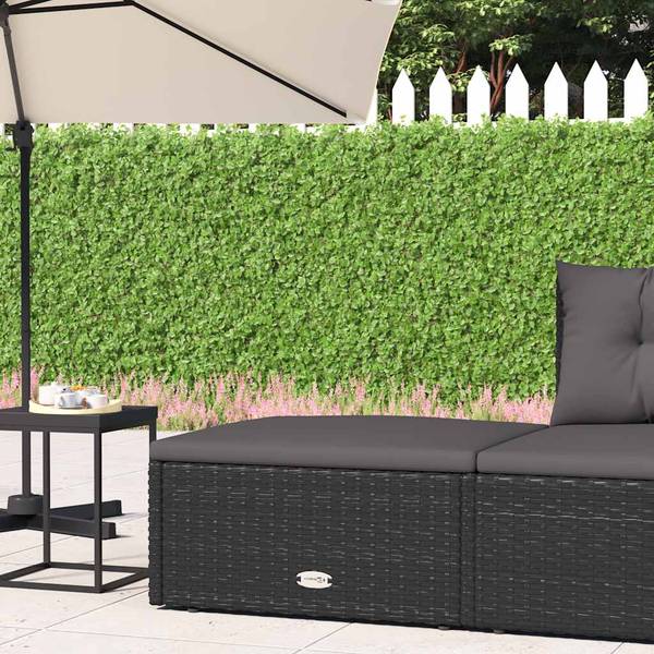 Gartenhocker 3030235-2 Schwarz - Polyrattan - 53 x 24 x 51 cm