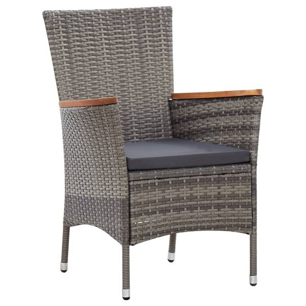 Garten Essgruppe 3002195-4 5-teilig Grau - Polyester - Akazie - Polyethylen - 90 x 75 x 90 cm