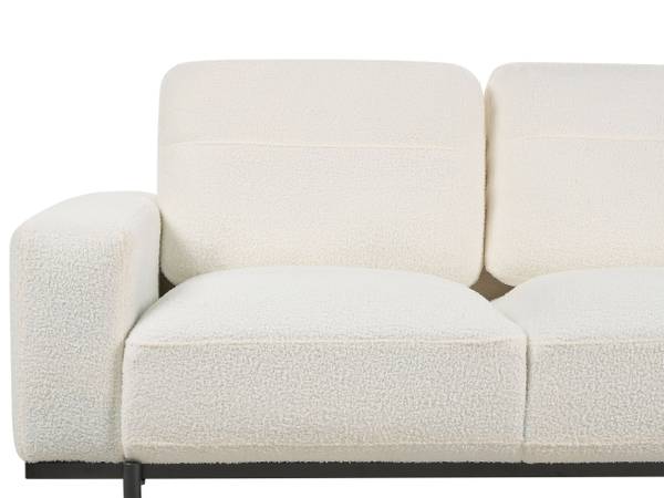 Driezitsbank SOVIK zwart - wit - natuurvezel - 215 x 72 x 87 cm