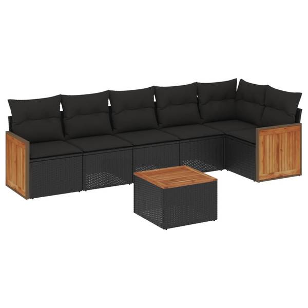 Salon de jardin 3034996-2 (lot de 7) Noir