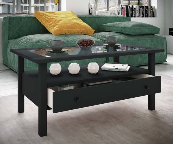 Couchtisch LingisL 3 Schwarz - Massivholz - 90 x 42 x 54 cm