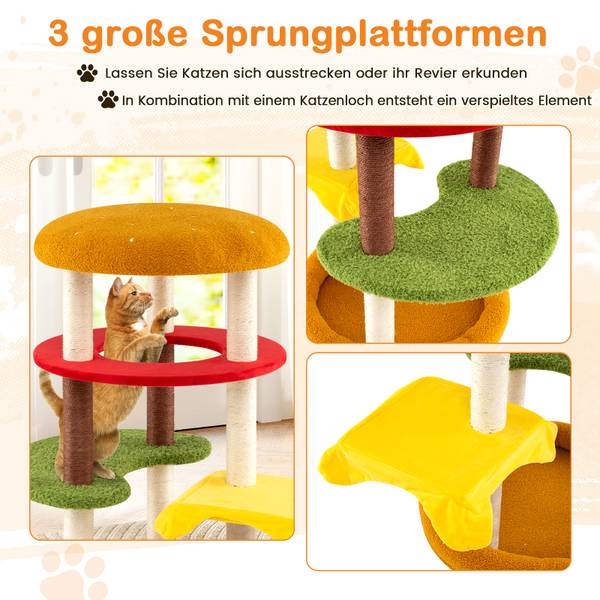 Kratzbaum BH32591 Orange - Holzwerkstoff - 60 x 106 x 60 cm