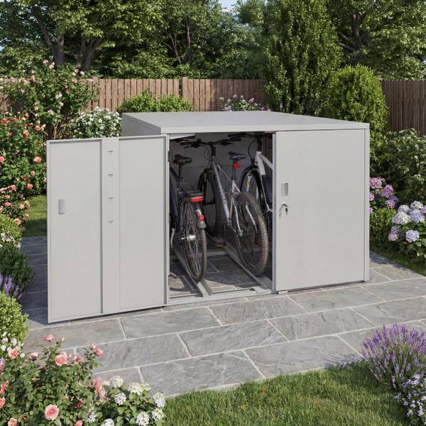 Fahrradgarage P93 Grau - Stahl - 148 x 124 x 208 cm