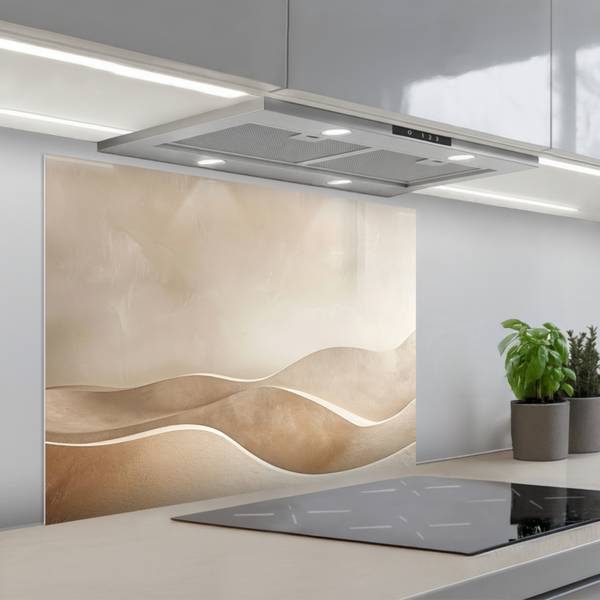 SPRITZSCHUTZ KÜCHE Sandstruktur 90 x 70 cm