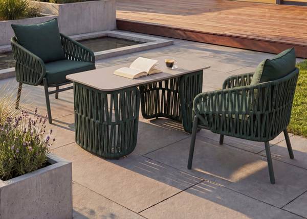 Loungetisch P90 Cremeweiß - Grün