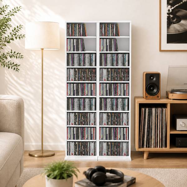 Medienschrank 836-596V90WT Weiß - Holzwerkstoff - 24 x 140 x 33 cm