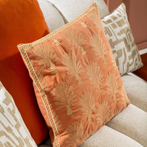 Kissenbezug Cycas Orange - Textil - 45 x 45 x 10 cm