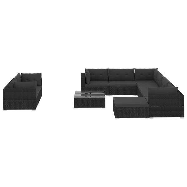 Mobilier de jardin 46755 (lot de 10) Noir - Polyester - 74 x 26 x 74 cm