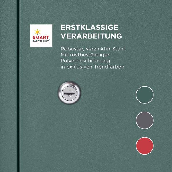 Großer Paketbriefkasten gebogenem Dach Grün