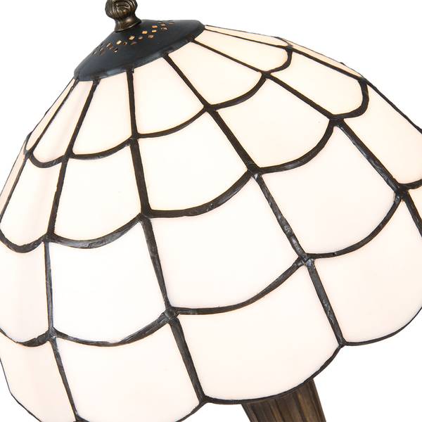 Tiffany Tischlampe Esmeralda Weiß - Glas - 25 x 43 x 25 cm