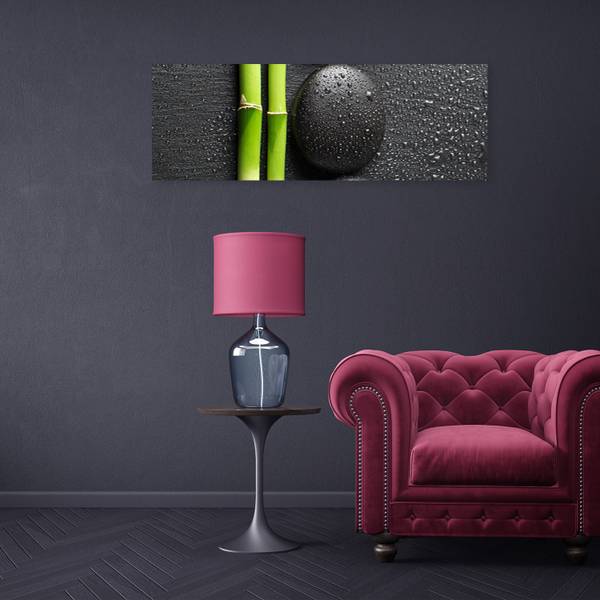 Wandbild steine bambus zen spa 150 x 50 cm
