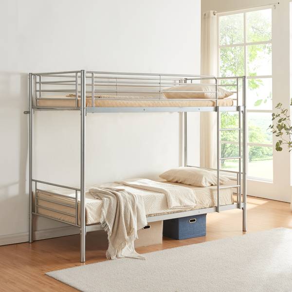 Metall-Etagenbett Soppsar Silber - Metall - 97 x 165 x 209 cm