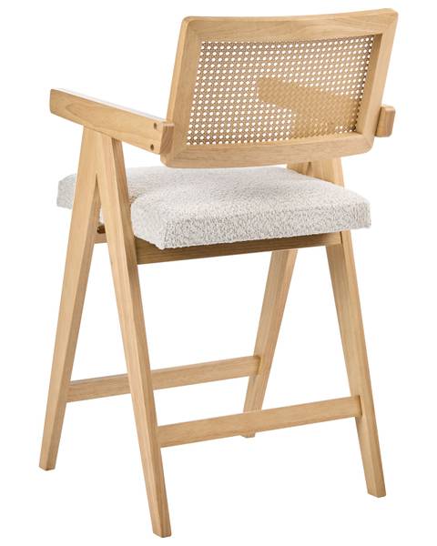 Hocker AVA 2-tlg Beige - Braun - Massivholz - 55 x 102 x 65 cm