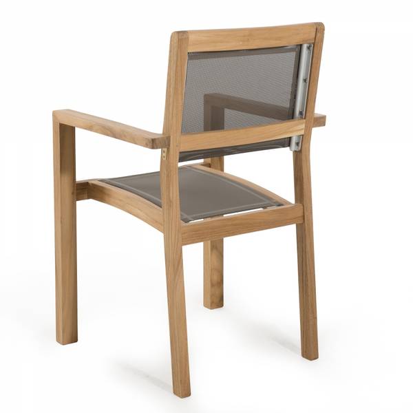 Lot de 2 fauteuils de jardin en teck Marron - Teck - 52 x 89 x 55 cm