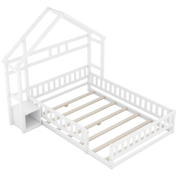 Lit bébé Mara Ⅱ Blanc - Pin - Acier - 203 x 190 x 203 cm