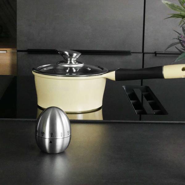 Eieruhr Zeituhr Küchentimer Edelstahl Silber - Metall - 6 x 6 x 8 cm