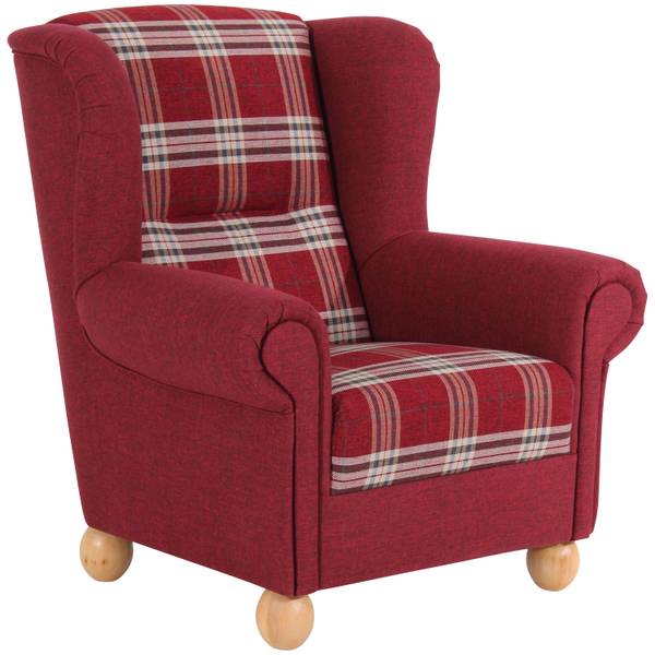 Monarch Ohrenbackensessel Rot - Polyester - 93 x 103 x 87 cm